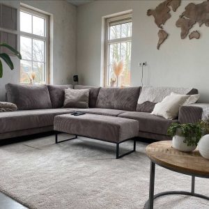Grote hoekbank Meppel - Ribstof Corduroy Cinereous - klant foto