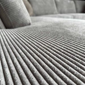 Lincoln 86 - Lincoln Grey - Ribstof Corduroy hoekbank licht grijs