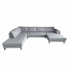 Ruime 6-persoons hoekbank Drachten - Espa Grey links - grijze stof fijn geweven