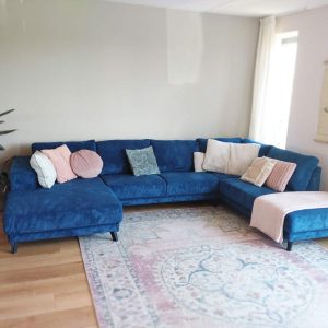 Goedkope U-bank kopen Assen - Ribstof blauw - Deep Space