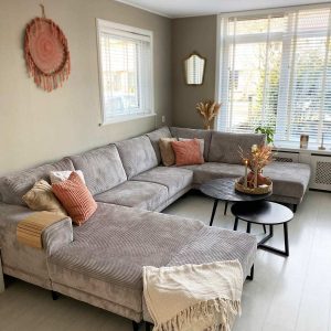 Goedkope U-bank kopen Groningen - Ribstof grijs - Cinereous