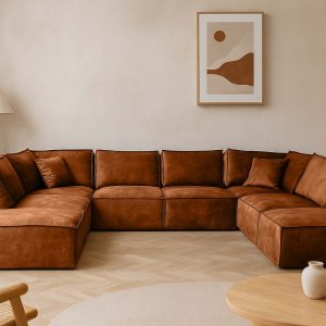Bronskleurige Elementen look U-bank fluweel velvet velours - Friesland Groningen Drenthe - Russet