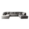 Elementen hoekbank Drachten Friesland grijs - velours velvet stof fluweel - Spanish Grey