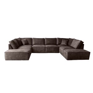 Elementen hoekbank Friesland Drachten donkergrijs - velours velvet stof fluweel - Dark Puce