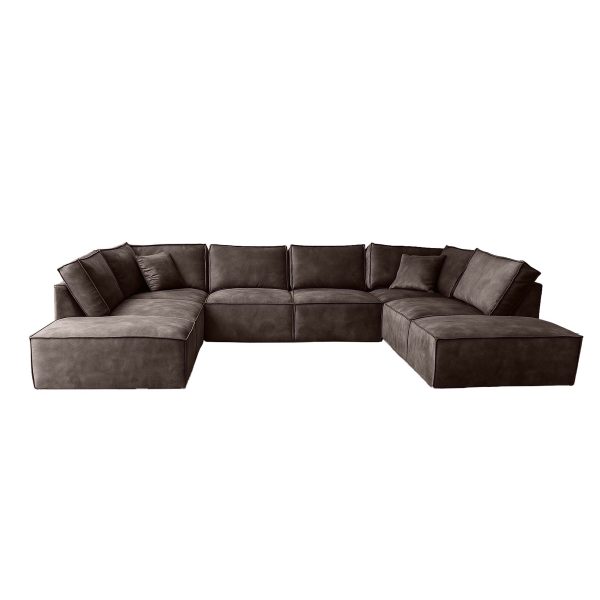 Elementen hoekbank Friesland Drachten donkergrijs - velours velvet stof fluweel - Dark Puce