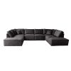 Elementen hoekbank zwart Friesland Drachten - velours fluweel - zwarte velvet stof - Pine Black