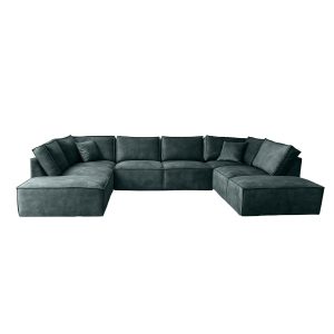 Elementen look U-bank Groningen - velours velvet donkere blauw-grijze fluweel stof - Friesland Drenthe - Stormcloud