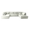 Elementen look U-bank Velvet - Witte grote hoekbank - Platinum White