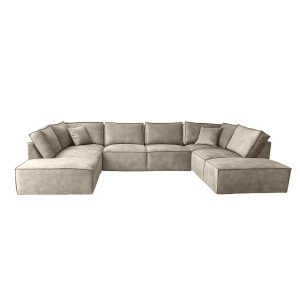 Elementen look U bank Velvet - Zandkleur elementenbank - Soft Sand
