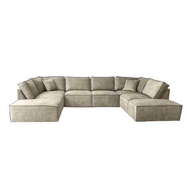 Elementen look U bank Velvet - Zandkleur elementenbank - Soft Sand