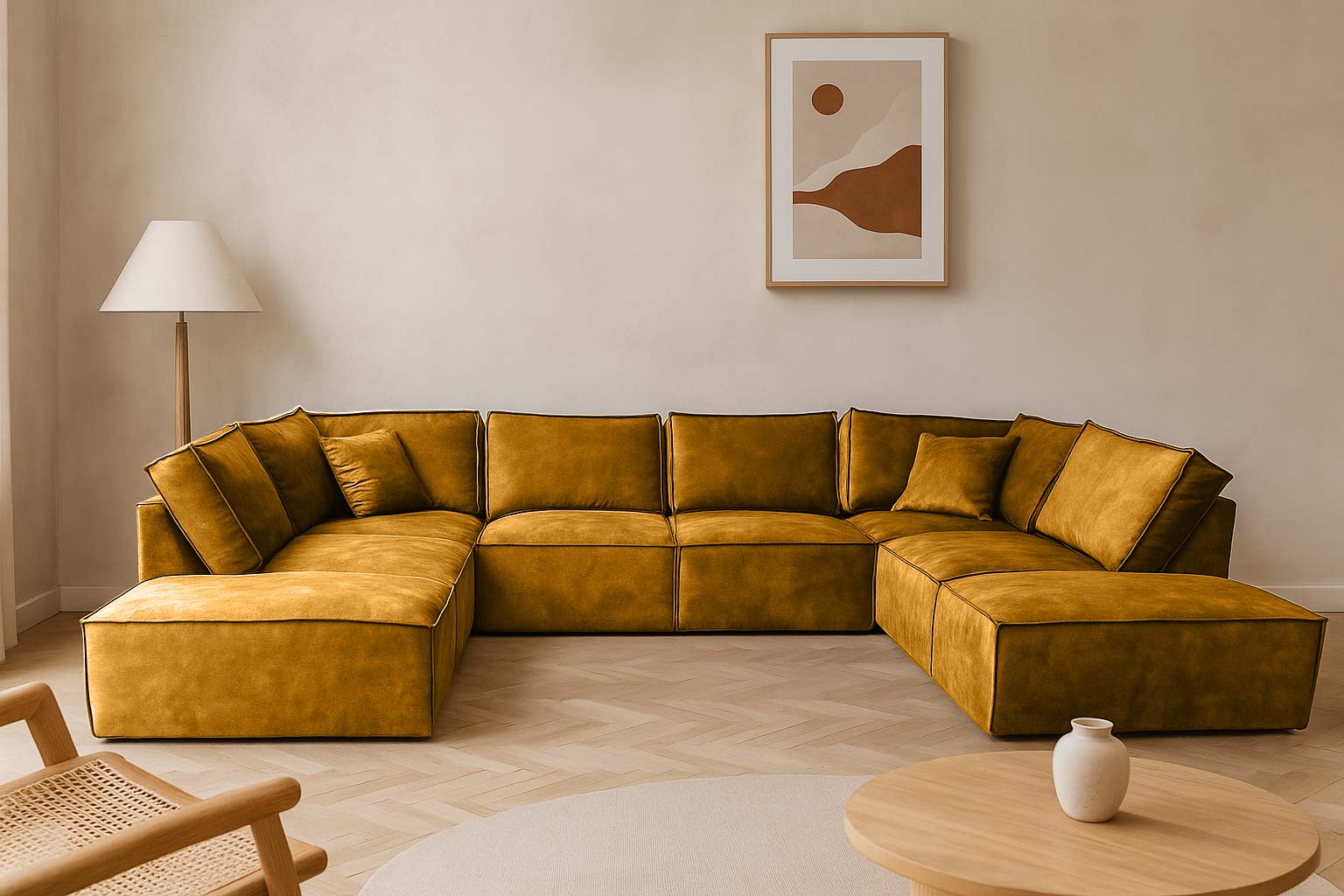 Elementen look U-bank fluweel velvet velours - Friesland Groningen Drenthe - Gamboge