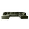 Elementen look U-bank fluweel velvet velours olijfkleur stof - Drenthe Friesland Groningen - Olive