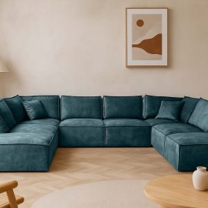 Elementen look U-bank velours velvet donkerblauw fluweel - Friesland Drenthe Groningen - Dark Slate