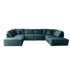 Elementen look U-bank velours velvet donkerblauw fluweel - Groningen Friesland Drenthe - Dark Slate