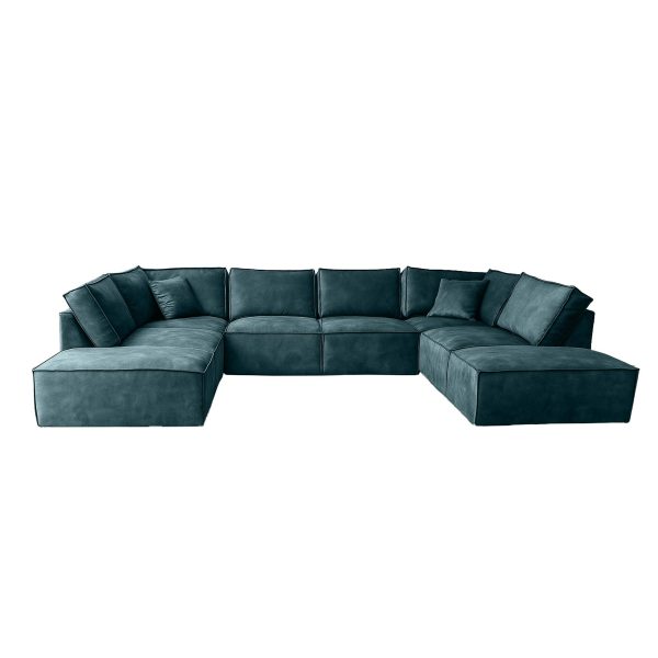 Elementen look U-bank velours velvet donkerblauw fluweel - Groningen Friesland Drenthe - Dark Slate