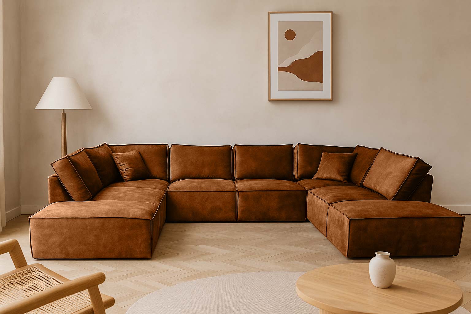 Elementen look U bank velvet velours - bruin rood fluwelen stof u-bank - Philly Bronze