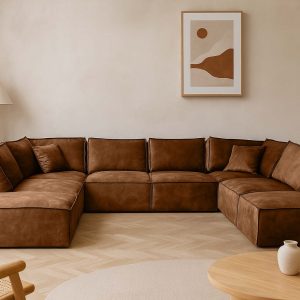 Elementen look U bank velvet velours - bruine fluwelen stof u-bank - Seal Brown