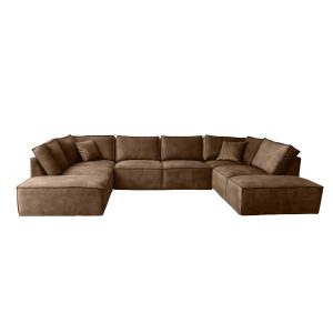 Elementen look U-bank velvet velours - donker fluweel stof u bank - Bistre