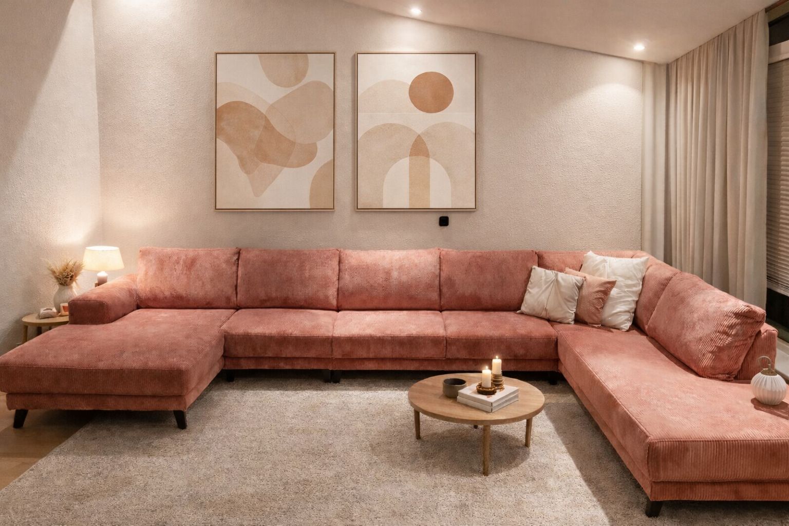 XXL U bank met lange en korte zijde