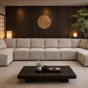 Mega elementenlook U bank xxl boucle velvet stof cremona